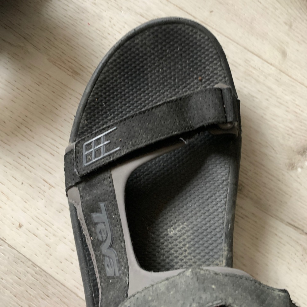 Teva Shoc Pad Mens Hiking Sandals Black Grey Adjustable Sz 11‎ Outdoor Trail - Picture 3 of 11